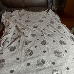 Lane Bryant polka dot grey tee